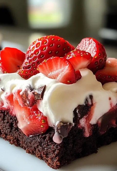 Erdbeer-Kurzgebäck-Brownies Köstliche Dessert-Leckerei