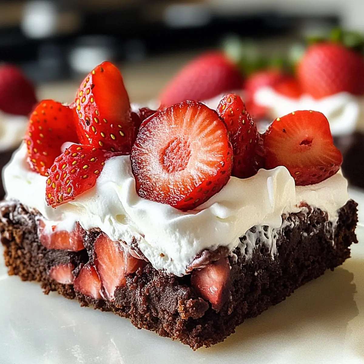 Erdbeer-Kurzgebäck-Brownies Eine köstliche Verführung 3 Strawberry Shortcake Brownies Delightful Dessert Treat maucbn