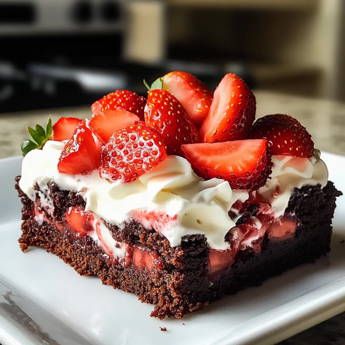 Erdbeer-Kurzgebäck-Brownies Eine köstliche Verführung 2 Strawberry Shortcake Brownies Delightful Dessert Treat sldyno