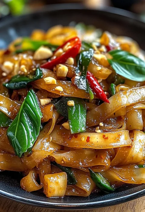 Straßenstil Thai Betrunkene Nudeln