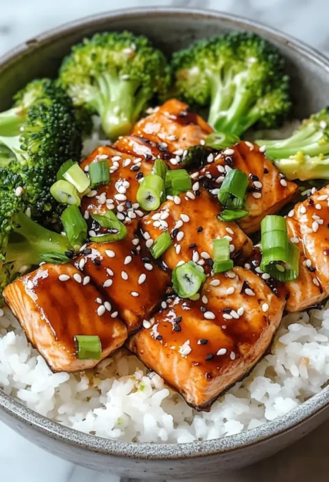 Teriyaki-Lachs-Schalen mit Brokkoli Rezept