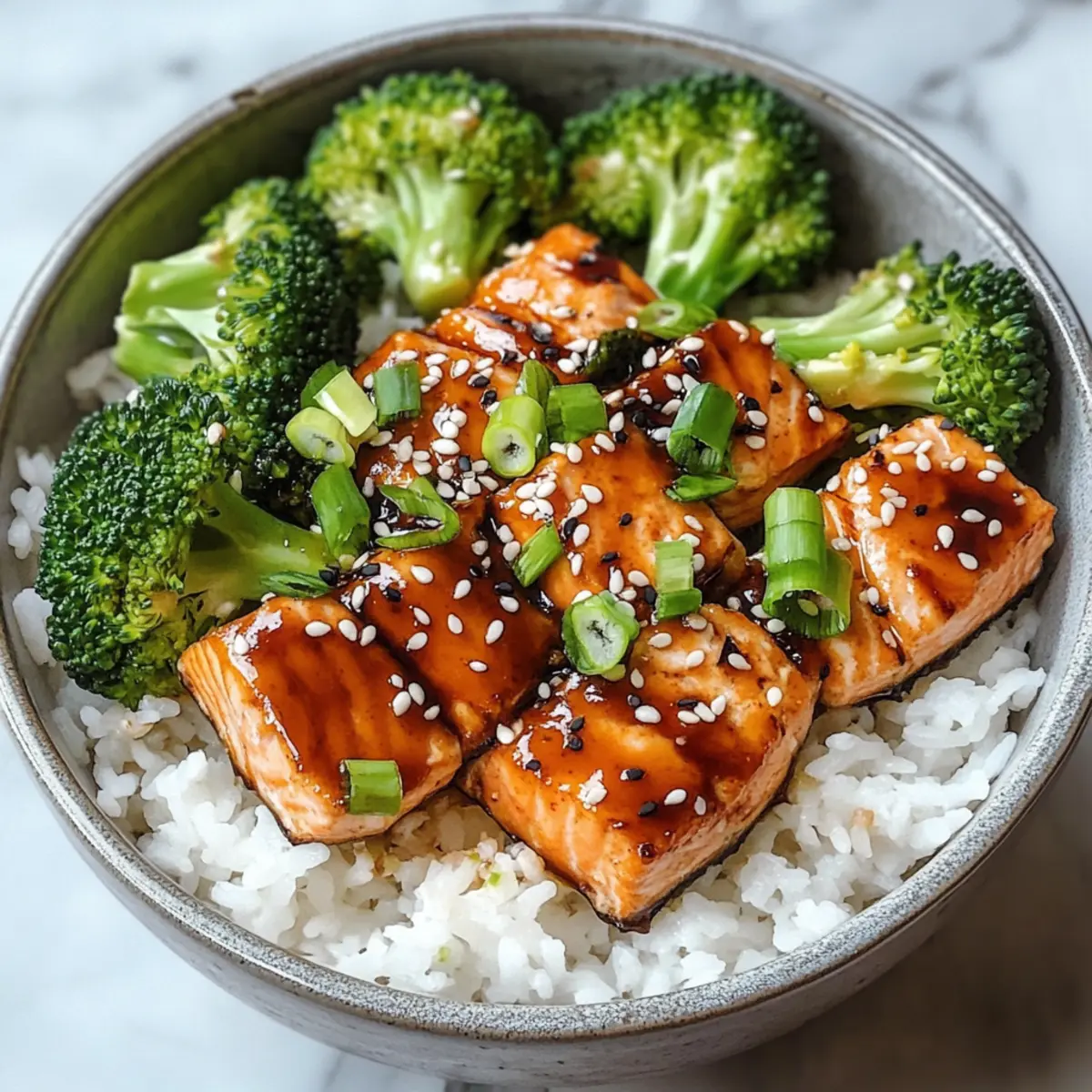 Teriyaki-Lachs-Schalen mit Brokkoli Rezept