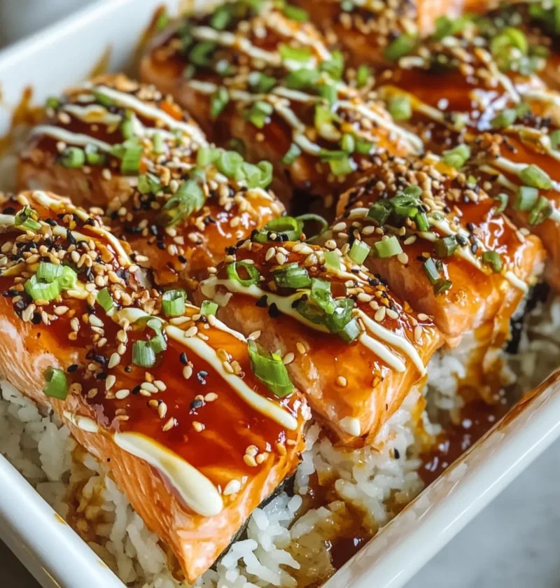 Teriyaki Lachs Sushi Auflauf einfach gemacht 29 Teriyaki Lachs Sushi Auflauf Rezept