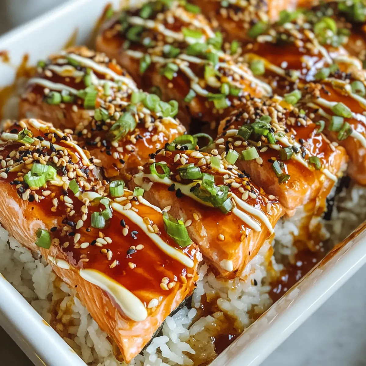 Teriyaki Lachs Sushi Auflauf Rezept