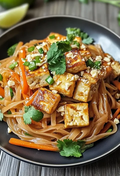 Tofu Pad Thai mit Erdnusssauce schnell und einfach