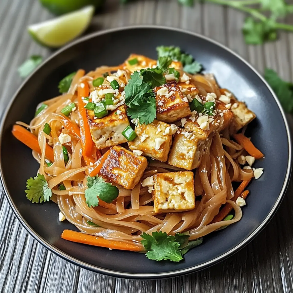 Tofu Pad Thai mit Erdnusssauce schnell und einfach
