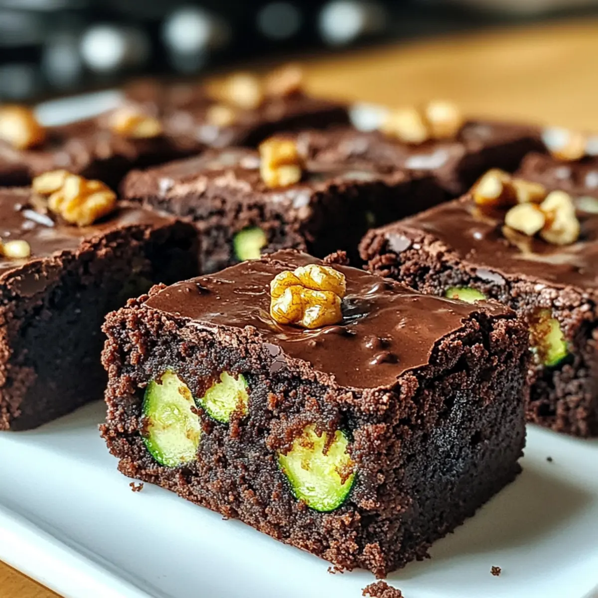 Zucchini-Brownies mit Honig Delightful Einfaches Vergnügen
