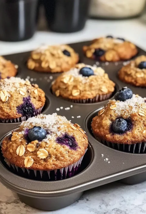 Heidelbeer-Bananen-Haferflocken-Muffins