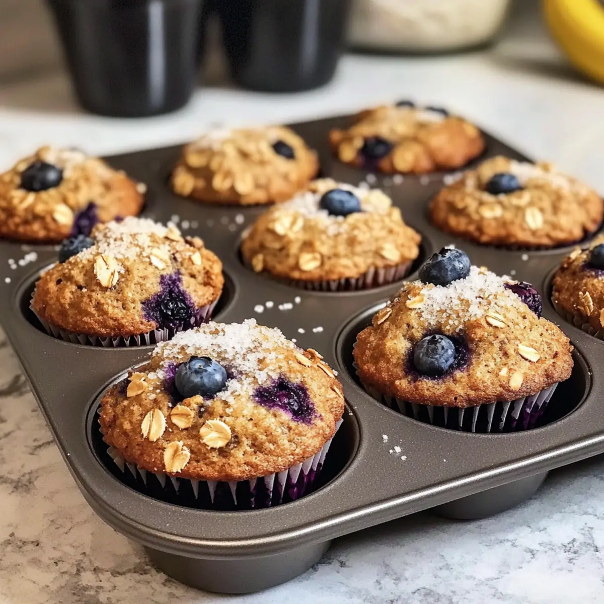 Heidelbeer-Bananen-Haferflocken-Muffins
