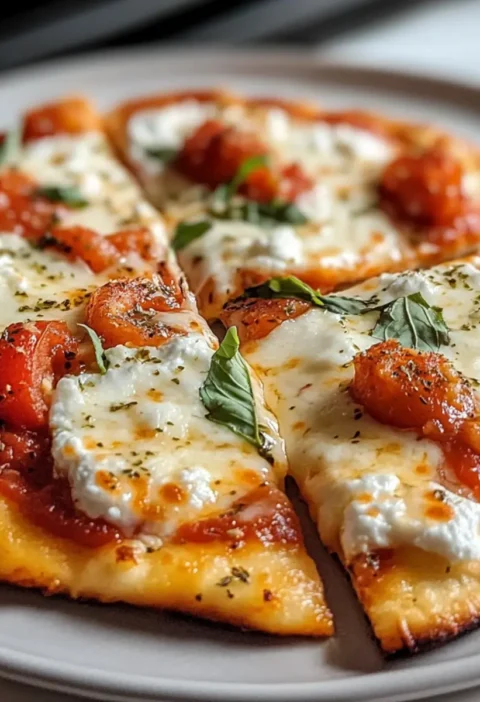 Hüttenkäse-Pizza-Fladenbrot (hochproteinreich & köstlich)