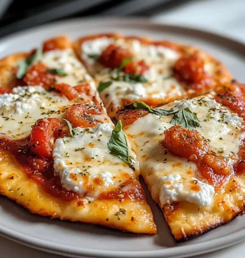 Hüttenkäse-Pizza-Fladenbrot (hochproteinreich & köstlich)