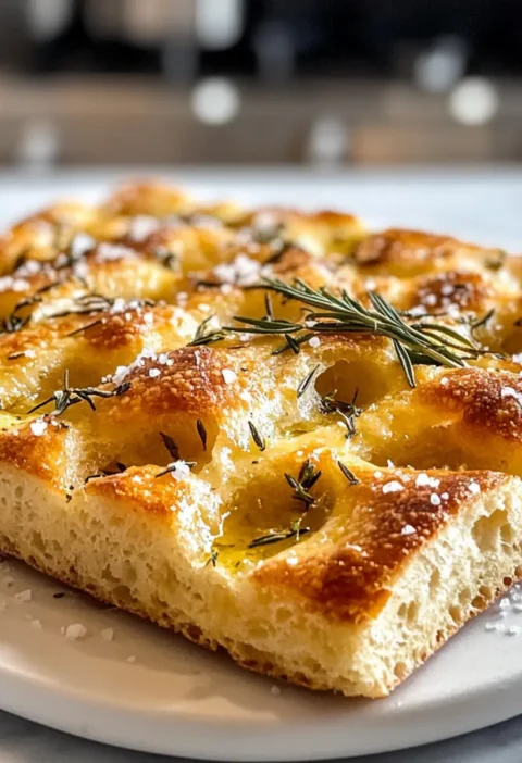 Einfache Focaccia-Brot (kein Kneten, eine Schüssel)