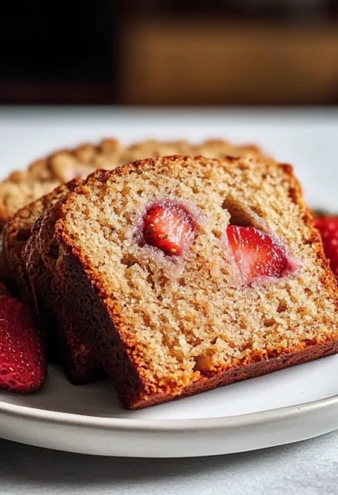 Gesundes Bananen-Erdbeerbrot mit Joghurt