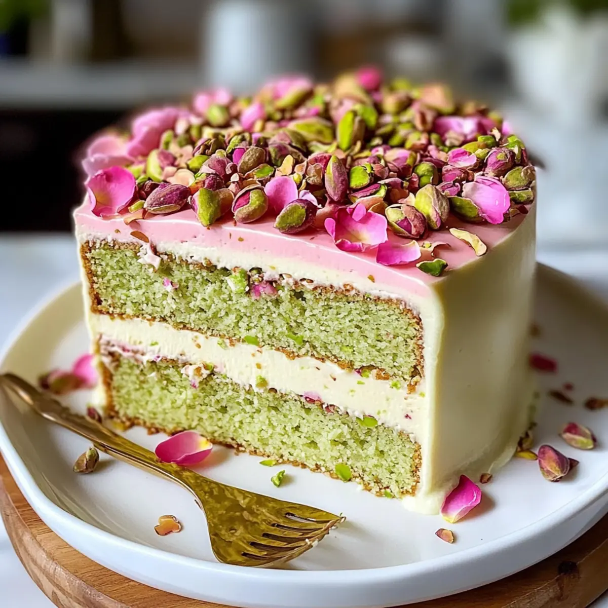 Pistachio Rose Milk Cake Recipe pgfcbo