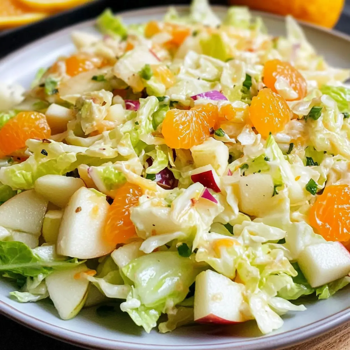 Erfrischender Chinakohlsalat mit Mandarinen und Äpfeln 5 Chinakohlsalat
