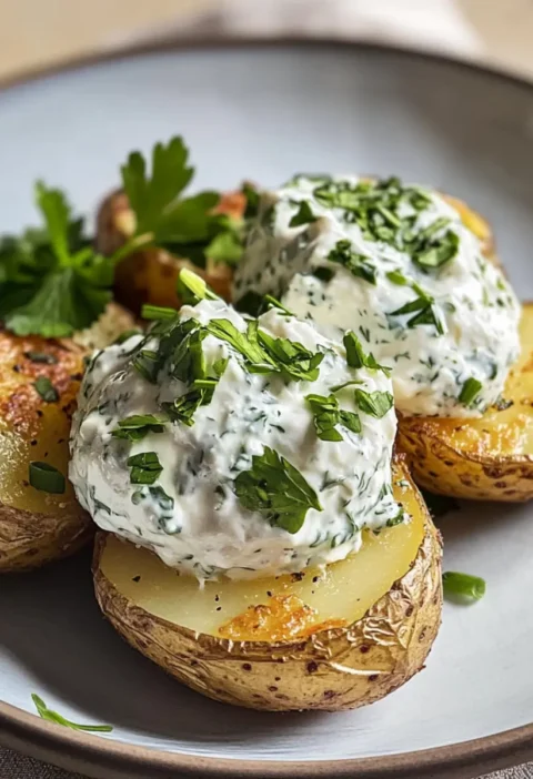 Ofenkartoffeln mit Kräuterquark