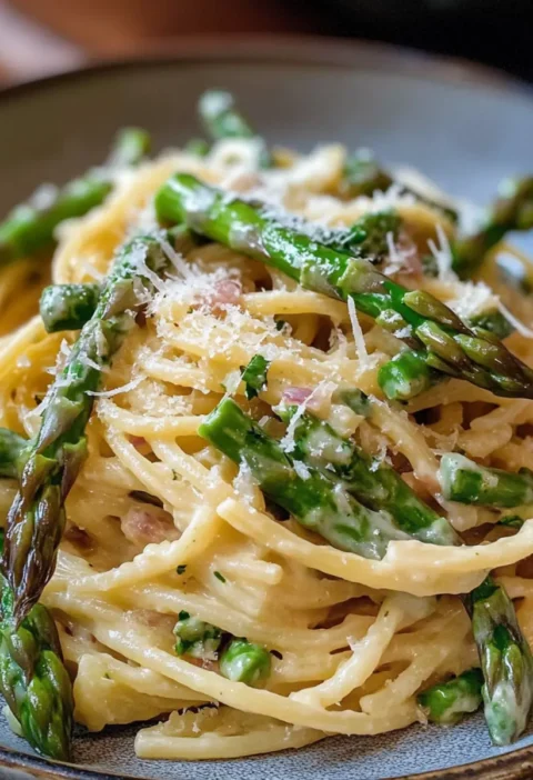 Pasta mit grünem Spargel