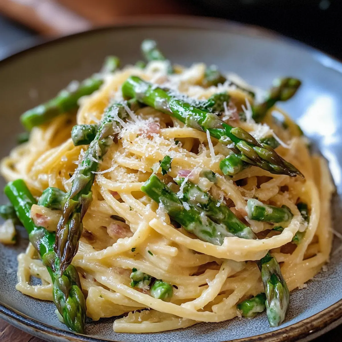 Pasta mit grünem Spargel