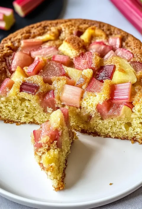 Rhabarberkuchen Rezept: Zutaten: - Rhabarber - Zucker - Mehl - Butter - Eier - Backpulver - Vanillezucker - Salz Zubereitung: 1. Rhabarber vorbereiten und schneiden. 2. Teig aus Mehl, Zucker, Butter, Eiern, Backpulver, Vanillezucker und Salz herstellen. 3. Teig in eine Backform geben. 4. Rhabarber gleichmäßig darauf verteilen. 5. Bei 180 Grad Celsius backen, bis der Kuchen goldbraun ist. 6. Abkühlen lassen und servieren.