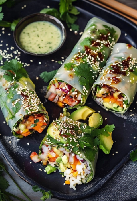 Crispy Sommerrollen mit Erdnuss-Peanut Sauce