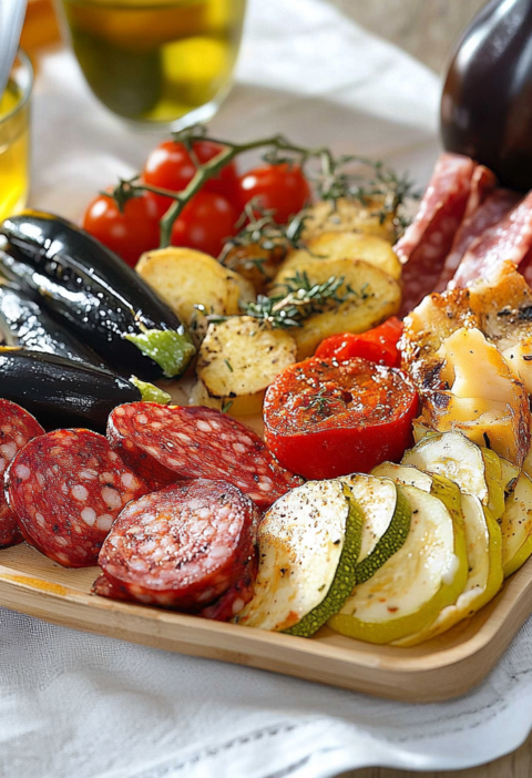 Antipasti Platte kreativ und einfach anschichten Tipps