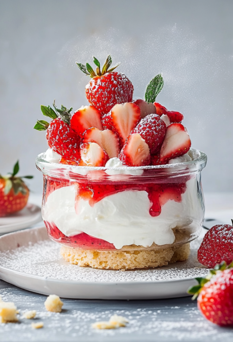 Erdbeer Dessert für Sommer