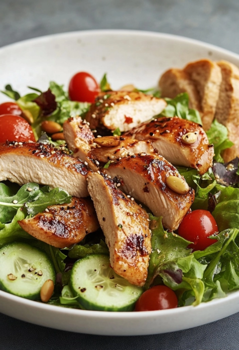 Leichter Hähnchen Salat mit Kräutern